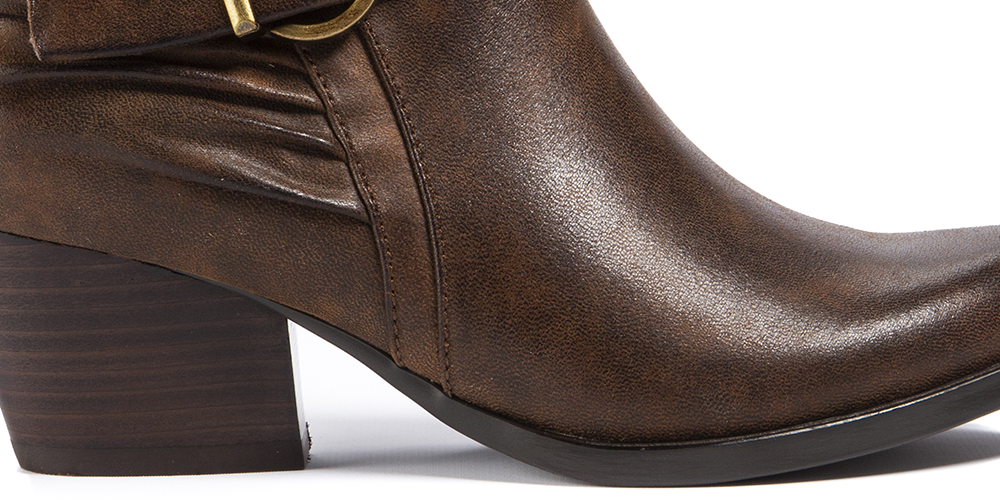 BareTraps Women's Russell Block Heel Ruched Booties Brown  Size 7.5 M