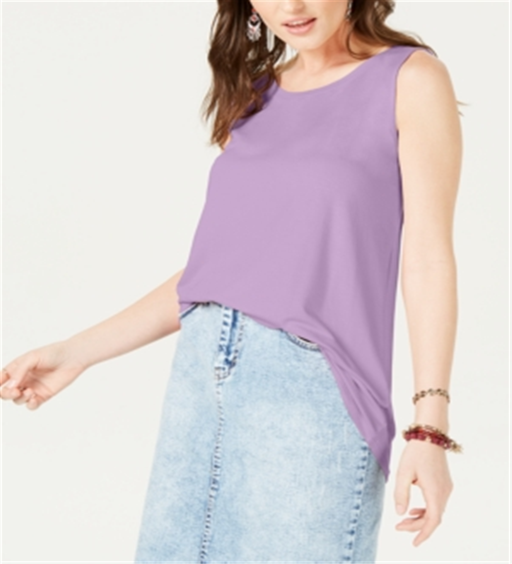 Style & Co Women's Swing-Fit Tank Top  Lavendar Sprig  Size XL