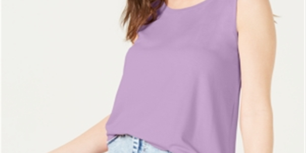 Style & Co Women's Swing-Fit Tank Top  Lavendar Sprig  Size XL