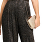 SLNY Women's Metallic Wide Leg Jumpsuit Gold Size 16