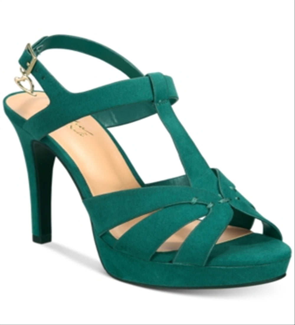 Thalia Sodi  Women's Verrda Platform Evening Sandal Emerald Micro Size 9.5M