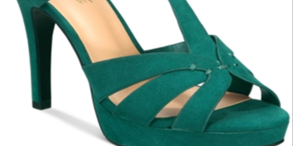 Thalia Sodi  Women's Verrda Platform Evening Sandal Emerald Micro Size 9.5M