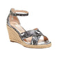 Nanette Lepore Women's Quirky Leather Peep Toe Casual Ankle Strap Sandals Gray Size 9