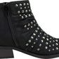 White Mountain Women's Desire Studded Ankle Boot Black Size 6 M