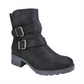 White Mountain Women's Chastity Ankle Boot Black Waxy Suedette Gray Size 10 M