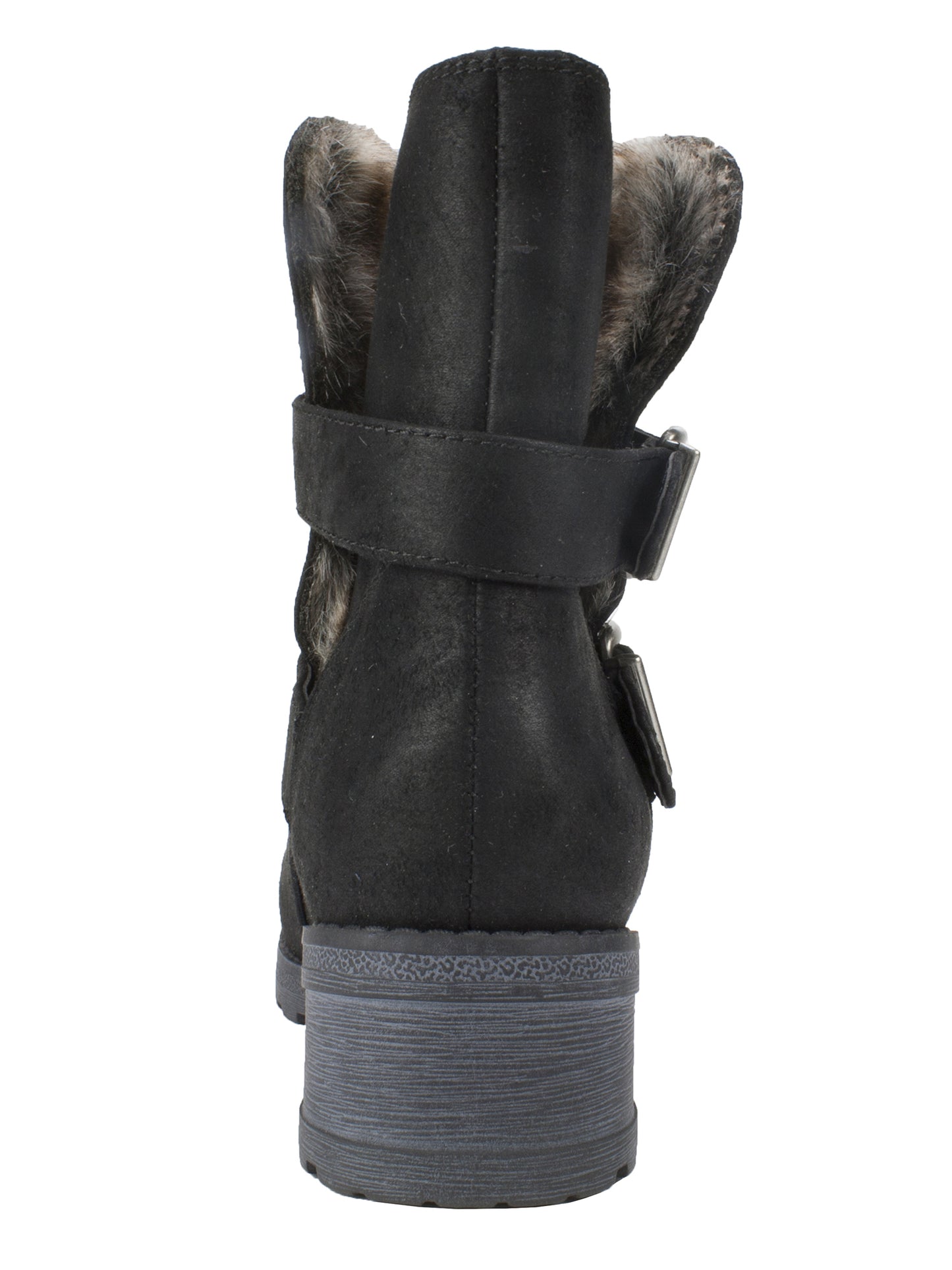 White Mountain Women's Chastity Ankle Boot Black Waxy Suedette Gray Size 10 M