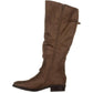 BareTraps Women's Yanessa Fabric Closed Toe Mid Calf Fashion Boots Brown Size 7.5
