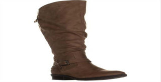 BareTraps Women's Yanessa Fabric Closed Toe Mid Calf Fashion Boots Brown Size 7.5