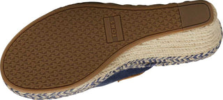 Toms Women's Monica Slingback Wedge Sandal  Suede/Leather Blue Size 11