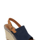 Toms Women's Monica Slingback Wedge Sandal  Suede/Leather Blue Size 11