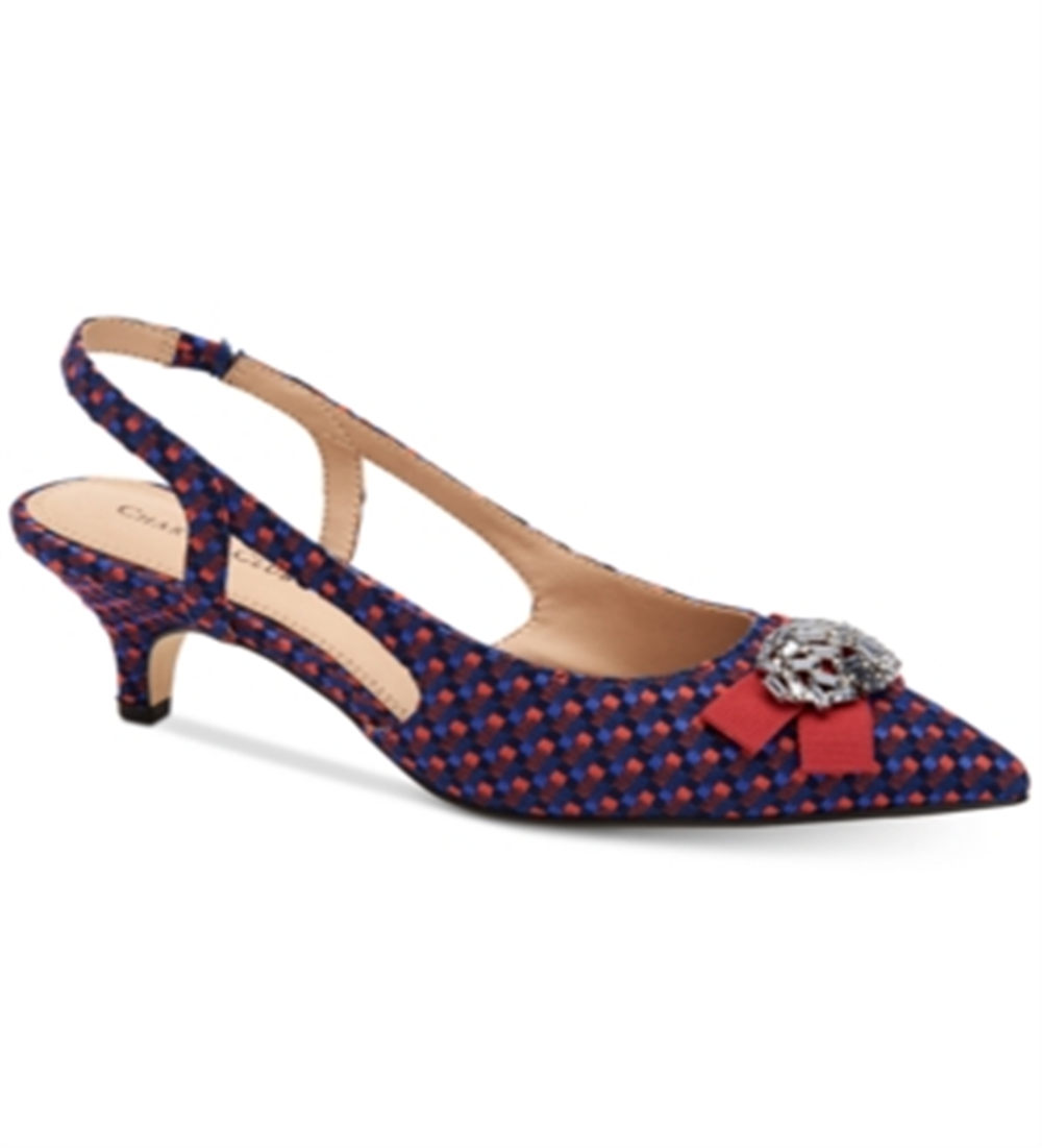 Charter Club Women's Lollee Pointed Toe Formal Slingback Blue Size 7.5