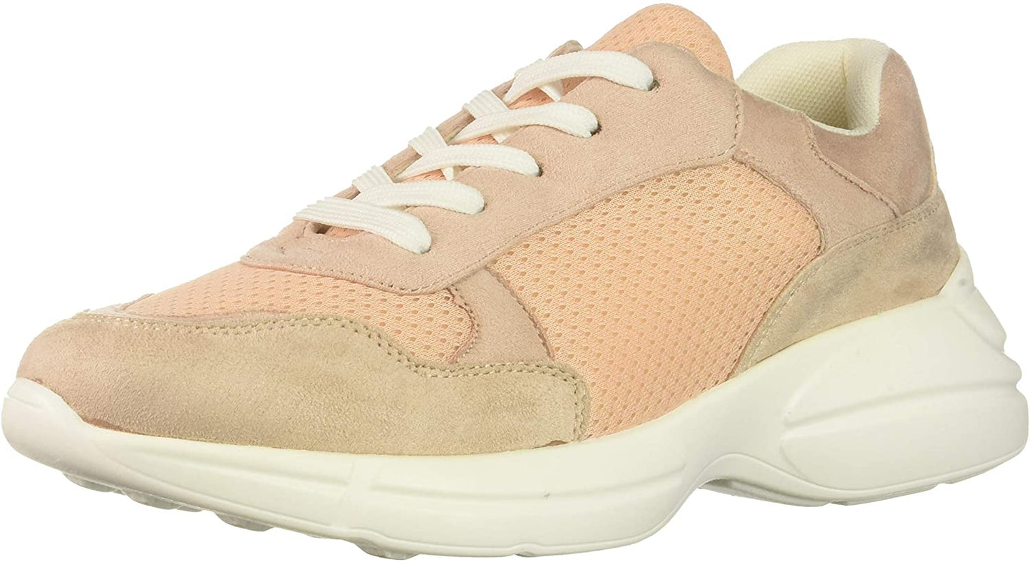 Madden Girl Women's Burrel Low Top Lace up Fashion Sneakers Blush Size 9.5M