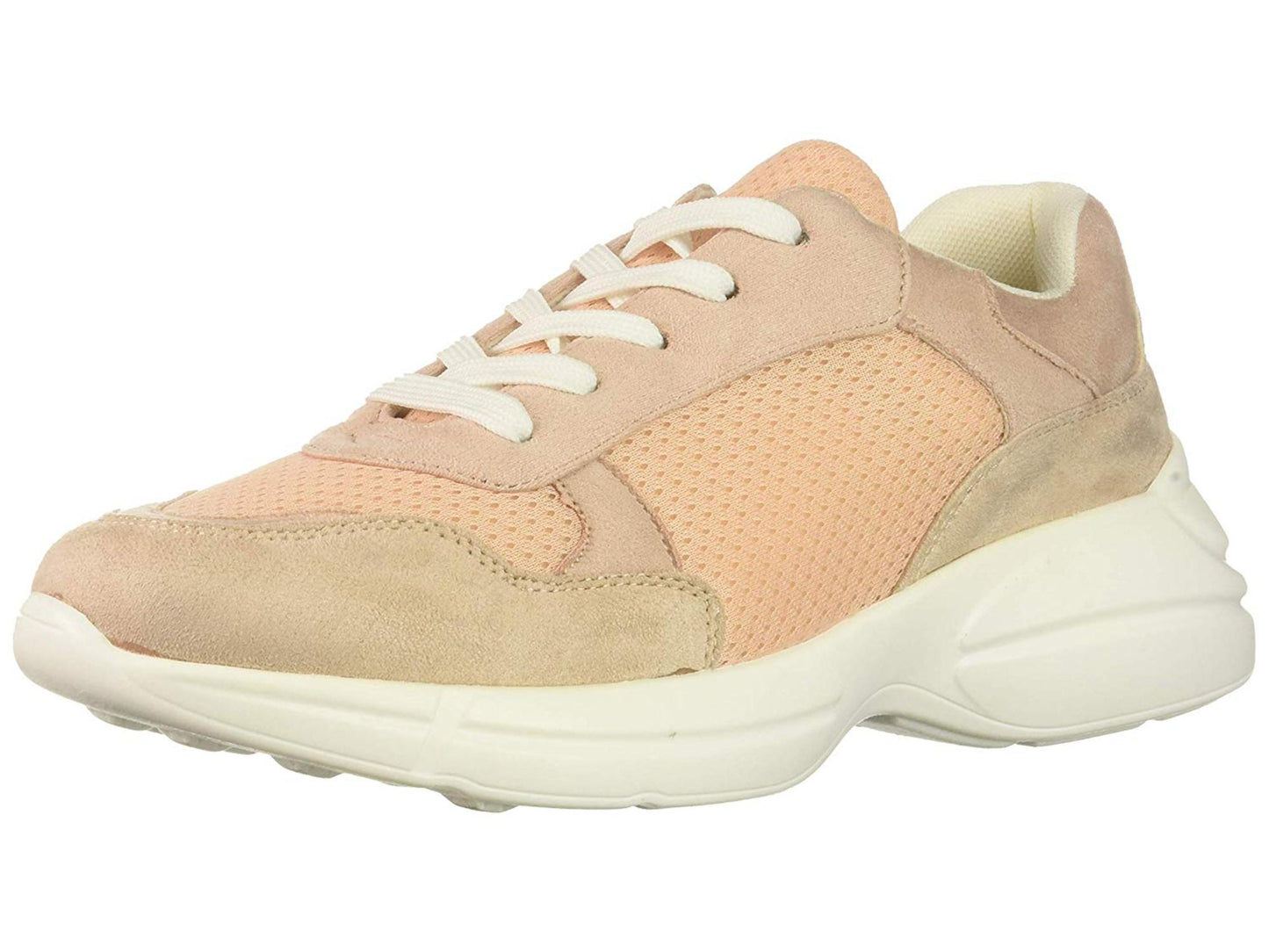 Madden Girl Women's Burrel Low Top Lace up Fashion Sneakers Blush Size 9.5M