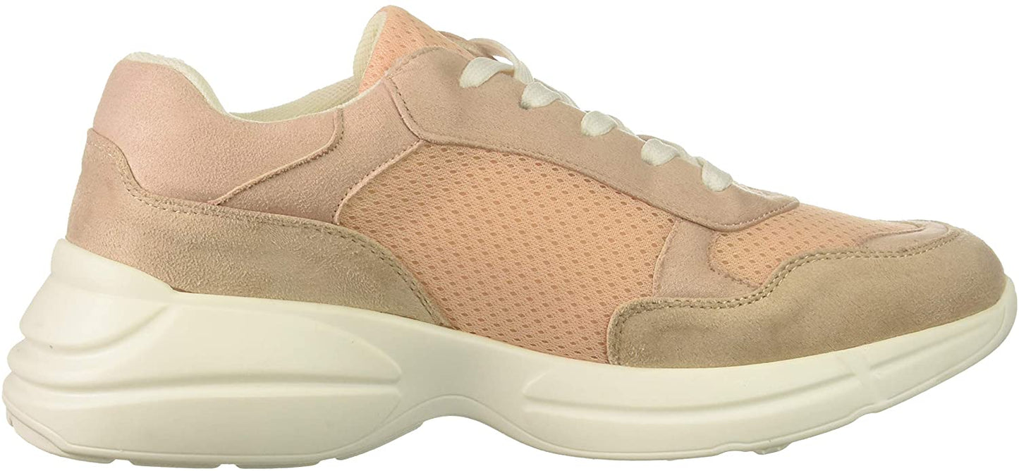 Madden Girl Women's Burrel Low Top Lace up Fashion Sneakers Blush Size 9.5M