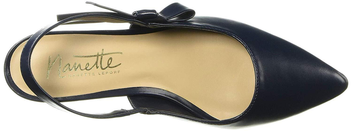 Nanette Lepore Women's  Rhona Slingback Kitten Heels Navy Size 8M