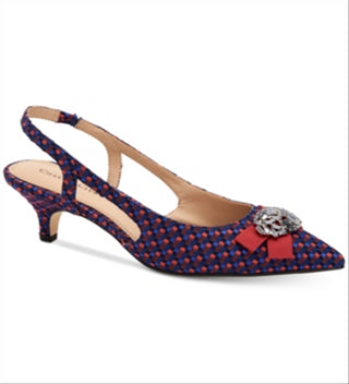 Charter Club Women's Lollee Bow Slingback Pumps Navy-Pink Size 5M