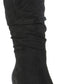 White Mountain Women's Trunell Tall Slouch Boot Black Waxy Suedette Black Size 6 M