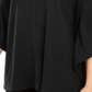 Alfani Women's Ribbed Bell Sleeve Scoop Neck Poncho Top Black Size M