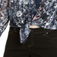 INC Women's  Printed Long Sleeve Blouse Evening Top Navy Size PS