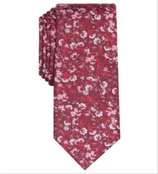 Bar III Men's Alpine Skinny Floral Tie Red One Size
