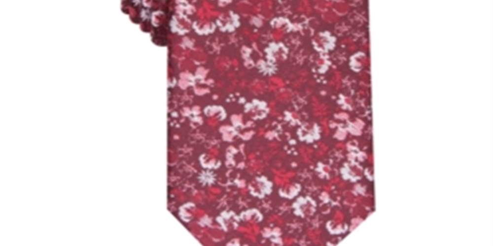 Bar III Men's Alpine Skinny Floral Tie Red One Size