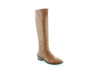 Bar III Women's Vayla Leather Closed Toe Knee High Fashion Boots Brown Size 5.5 M
