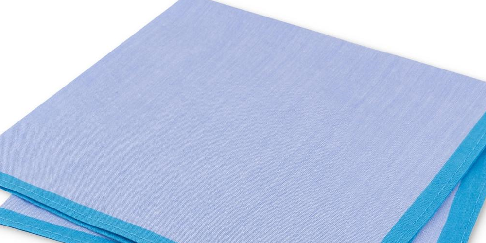 Tommy Hilfiger Men's Cotton Handkerchief Pocket Square Blue Size Regular