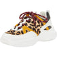 INC Women's Gemella Leather Animal Print Dad Sneakers White Size 9 M