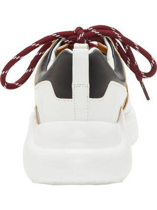 INC Women's Gemella Leather Animal Print Dad Sneakers White Size 9 M