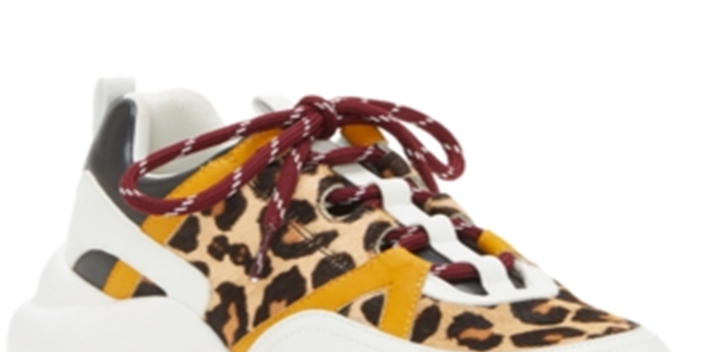 INC Women's Gemella Leather Animal Print Dad Sneakers White Size 9 M