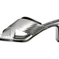 Calvin Klein Women's Dylan Heeled Sandal Silver Size 5.5 M