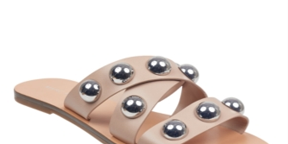 Marc Fisher Womens Bryte 2 Slip On Strappy Slide Sandals Beige Size 5 M