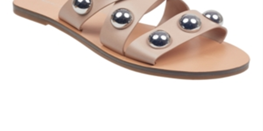 Marc Fisher Womens Bryte 2 Slip On Strappy Slide Sandals Beige Size 5 M