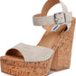 Steve Madden Women's Shoes Jess Leather Open Toe Special, Bone Suede, Size 9.5