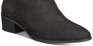 Giani Bernini Women's Leather Putneyy Memory Foam Block Heel Boot Black Size 6M