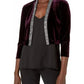 Calvin Klein Women's Rhinestone Velvet Formal Jacket Purple Size X-Large