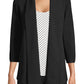 Anne Klein Women's 3/4 Sleeve Open Cardigan Party Top Black Size Small