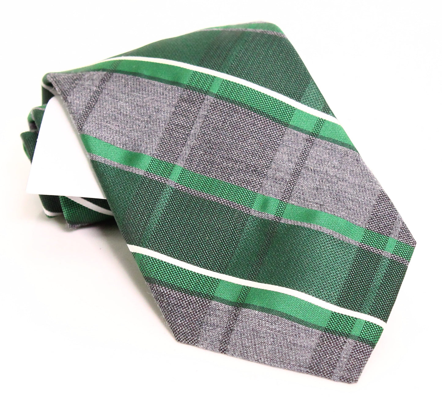 Van Heusen Men's One Plaid Skinny Slim Neck Tie Green Size Regular