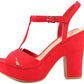 American Rag Women's Jamie T-Strap Platform Dress Sandals Red Size 10 M