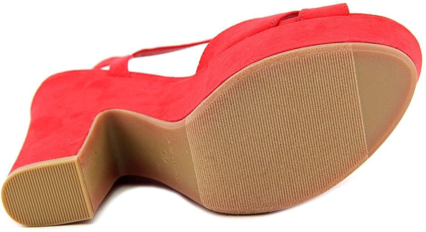 American Rag Women's Jamie T-Strap Platform Dress Sandals Red Size 10 M