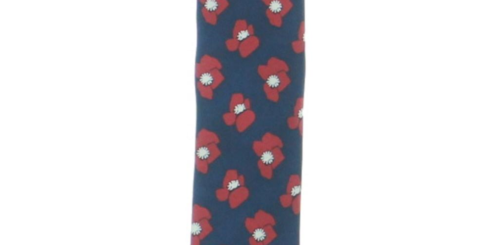 Tommy Hilfiger Men's Bold Floral Silk Printed Neck Tie Blue Size Regular