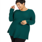 Alfani Women's Ribbed Knit Tunic Sweater Green Size 4X