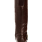 Charter Club Women's Helenn Faux Leather Tall Riding Boots Brown Size 7.5 M