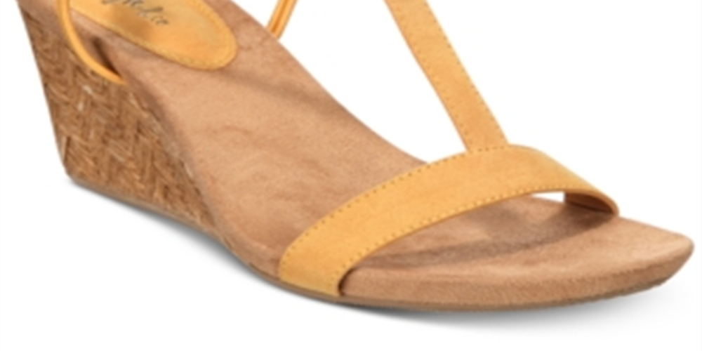 Style & Co. Women's Mulan Open Toe Casual Platform Sandals Yellow Size 10 M