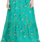 Calvin Klein Women's  Printed Tiered Maxi Peasant Dress Green Size Small