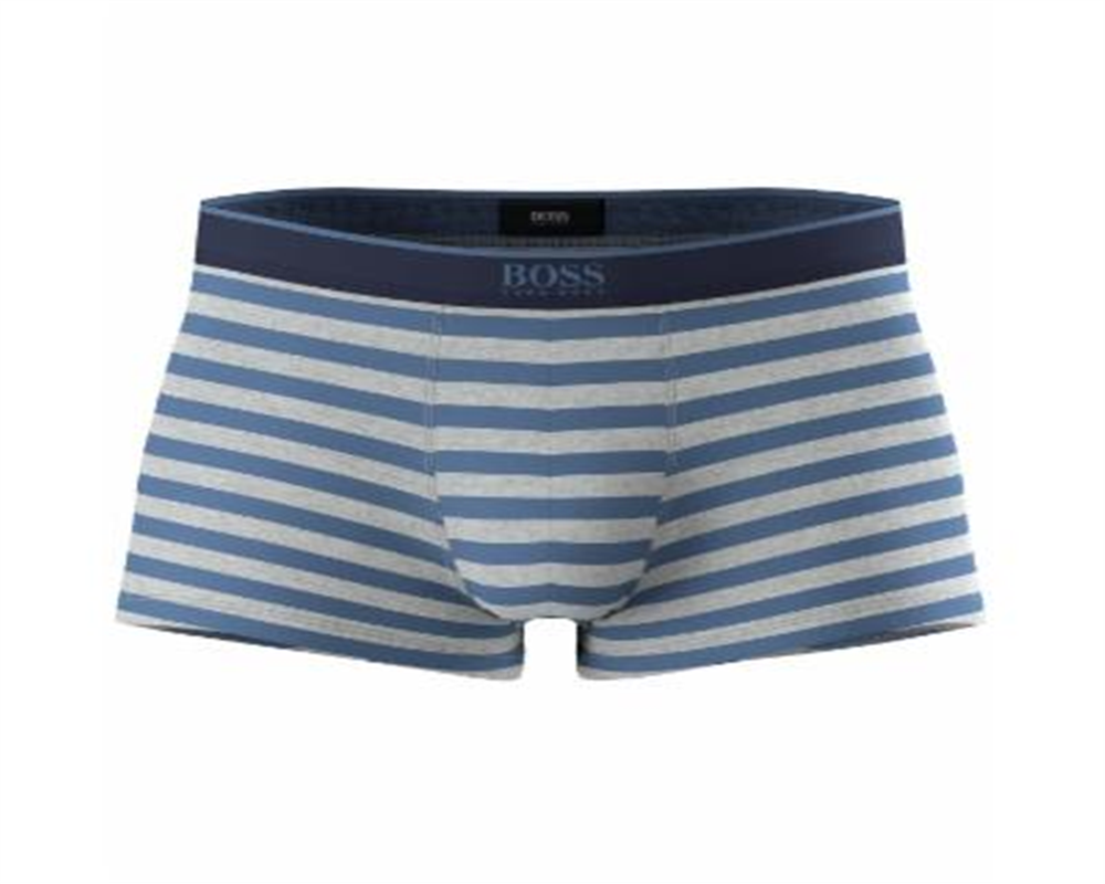 Hugo Boss Men's Striped Everyday Trunk Blue Size XL