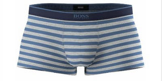 Hugo Boss Men's Striped Everyday Trunk Blue Size XL