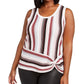 INC Women's  Plus Size Striped Side-Twist Sweater  Pale Mauve Pink Size 3X