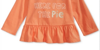 First Impressions Baby Girls Cotton Pie Peplum-Hem T-Shirt  Orange Size 6-9MOS
