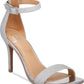 Material Girl Women's Blaire Two-Piece Dress Sandals Silver Glitter Size 9.5M